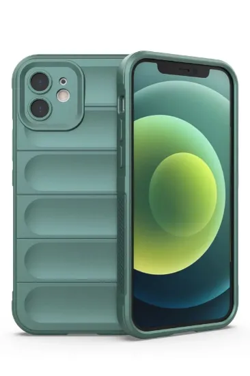 Newface iPhone 12 Kılıf Optimum Silikon - Koyu Yeşil resmi