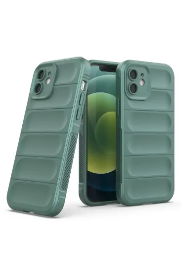 Newface iPhone 12 Kılıf Optimum Silikon - Koyu Yeşil resmi
