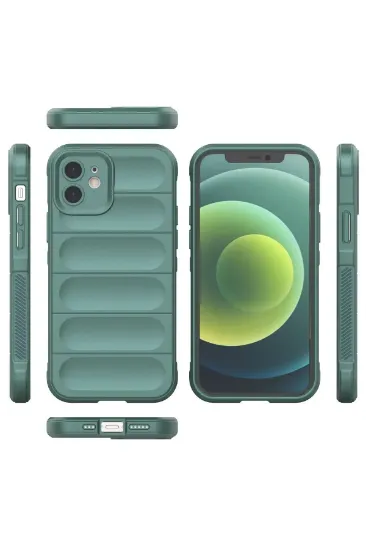 Newface iPhone 12 Kılıf Optimum Silikon - Koyu Yeşil resmi