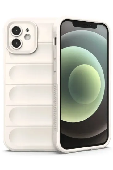 Newface iPhone 12 Kılıf Optimum Silikon - Krem resmi