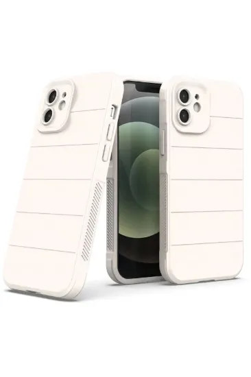 Newface iPhone 12 Kılıf Optimum Silikon - Krem resmi