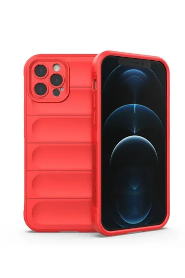 Newface iPhone 12 Pro Kılıf Optimum Silikon - Kırmızı resmi
