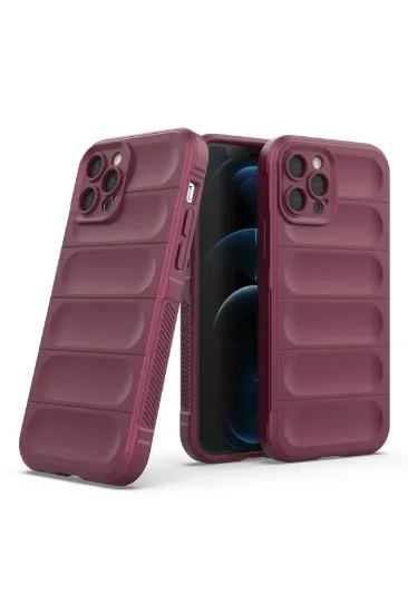 Newface iPhone 12 Pro Kılıf Optimum Silikon - Bordo resmi