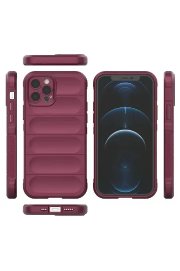 Newface iPhone 12 Pro Kılıf Optimum Silikon - Bordo resmi