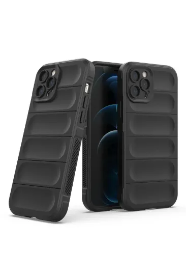 Newface iPhone 12 Pro Max Kılıf Optimum Silikon - Siyah resmi
