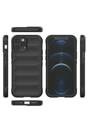 Newface iPhone 12 Pro Max Kılıf Optimum Silikon - Siyah resmi