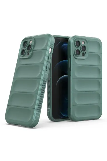 Newface iPhone 12 Pro Max Kılıf Optimum Silikon - Koyu Yeşil resmi