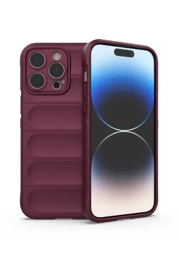 Newface iPhone 13 Pro Max Kılıf Optimum Silikon - Bordo resmi
