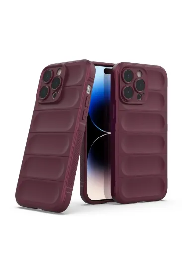 Newface iPhone 13 Pro Max Kılıf Optimum Silikon - Bordo resmi