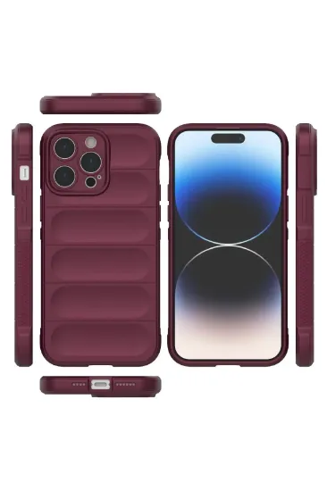 Newface iPhone 13 Pro Max Kılıf Optimum Silikon - Bordo resmi