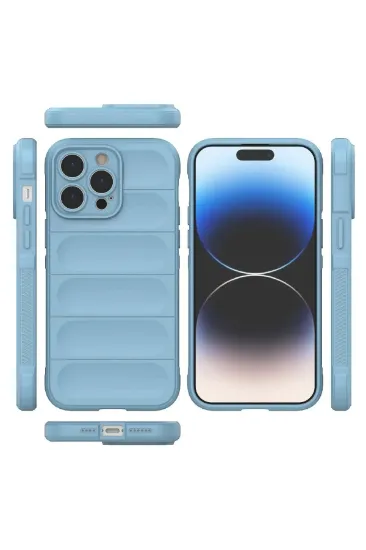 Newface iPhone 13 Pro Max Kılıf Optimum Silikon - Sky Blue resmi