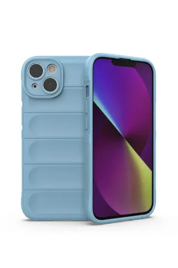 Newface iPhone 14 Kılıf Optimum Silikon - Sky Blue resmi