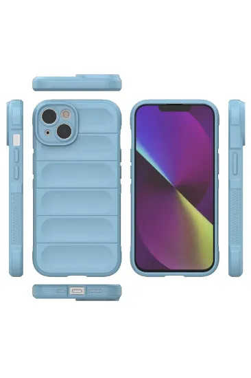 Newface iPhone 14 Kılıf Optimum Silikon - Sky Blue resmi