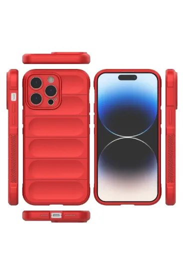 Newface iPhone 14 Pro Kılıf Optimum Silikon - Kırmızı resmi
