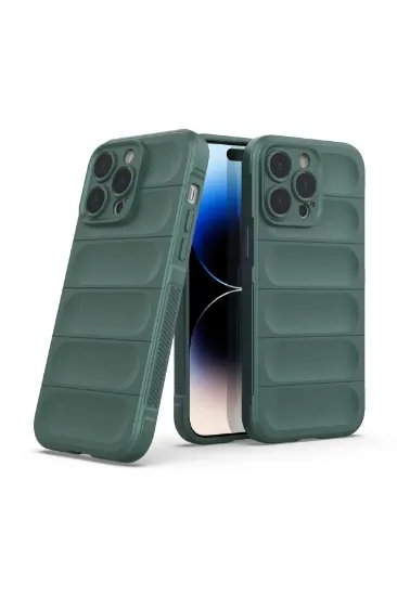 Newface iPhone 14 Pro Kılıf Optimum Silikon - Koyu Yeşil resmi
