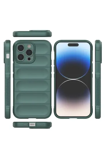 Newface iPhone 14 Pro Kılıf Optimum Silikon - Koyu Yeşil resmi