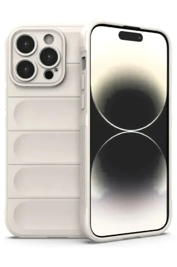 Newface iPhone 14 Pro Kılıf Optimum Silikon - Krem resmi