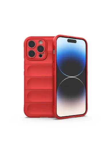 Newface iPhone 14 Pro Max Kılıf Optimum Silikon - Kırmızı resmi