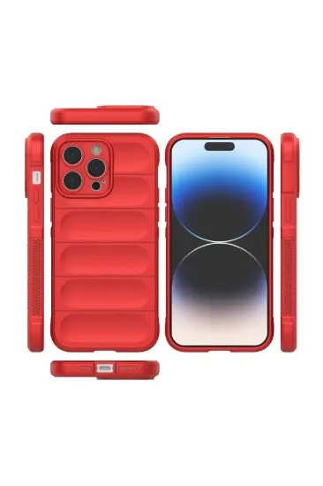 Newface iPhone 14 Pro Max Kılıf Optimum Silikon - Kırmızı resmi