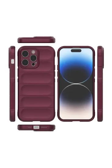 Newface iPhone 14 Pro Max Kılıf Optimum Silikon - Bordo resmi