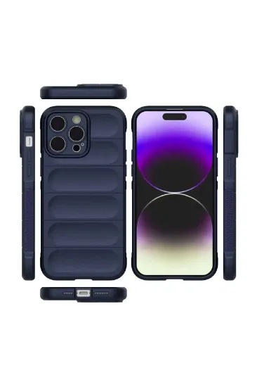 Newface iPhone 14 Pro Max Kılıf Optimum Silikon - Lacivert resmi