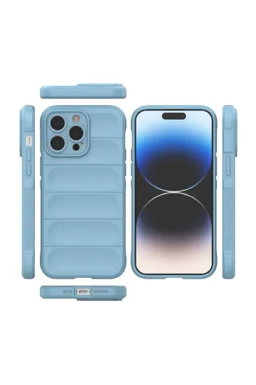 Newface iPhone 14 Pro Max Kılıf Optimum Silikon - Sky Blue resmi