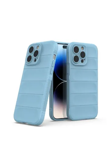 Newface iPhone 14 Pro Max Kılıf Optimum Silikon - Sky Blue resmi