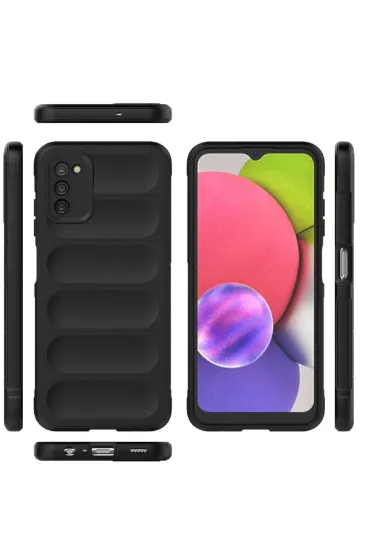 Newface Samsung Galaxy A03S Kılıf Optimum Silikon - Siyah resmi