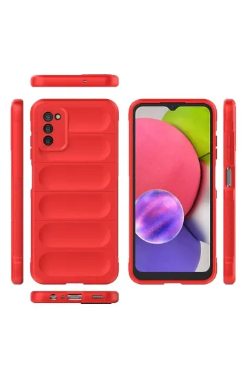 Newface Samsung Galaxy A03S Kılıf Optimum Silikon - Kırmızı resmi