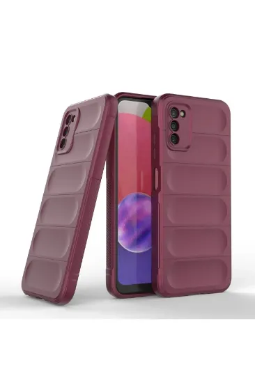 Newface Samsung Galaxy A03S Kılıf Optimum Silikon - Bordo resmi