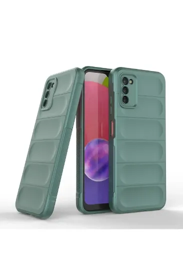 Newface Samsung Galaxy A03S Kılıf Optimum Silikon - Koyu Yeşil resmi