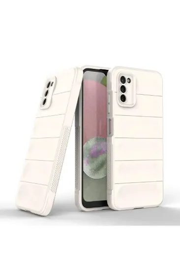 Newface Samsung Galaxy A03S Kılıf Optimum Silikon - Krem resmi