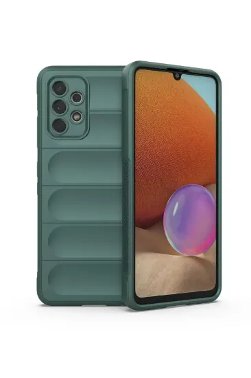 Newface Samsung Galaxy A32 Kılıf Optimum Silikon - Koyu Yeşil resmi