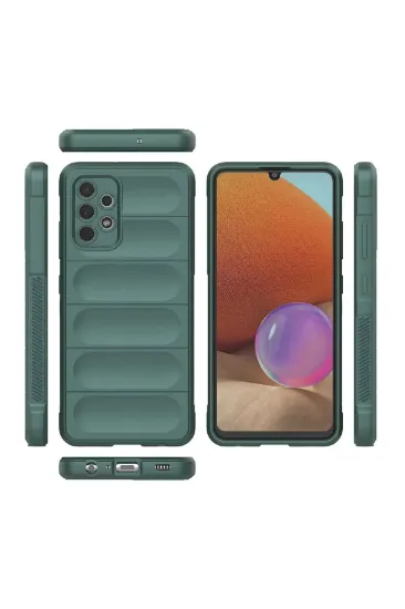 Newface Samsung Galaxy A32 Kılıf Optimum Silikon - Koyu Yeşil resmi