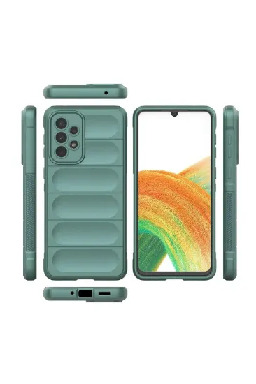 Newface Samsung Galaxy A33 5G Kılıf Optimum Silikon - Koyu Yeşil resmi