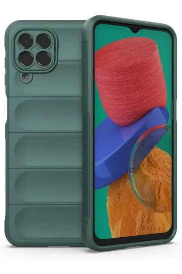 Newface Samsung Galaxy M33 Kılıf Optimum Silikon - Koyu Yeşil resmi