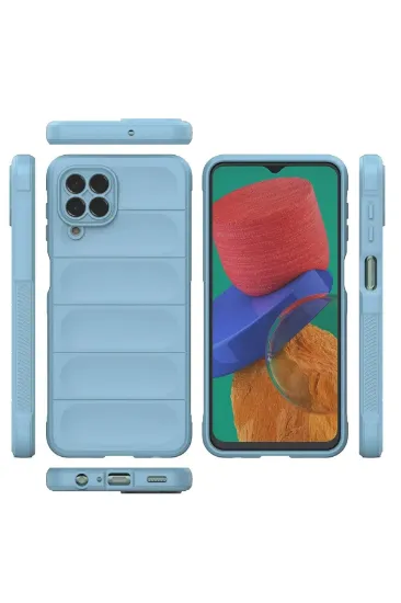 Newface Samsung Galaxy M33 Kılıf Optimum Silikon - Sky Blue resmi