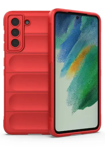 Newface Samsung Galaxy S21 FE Kılıf Optimum Silikon - Kırmızı resmi