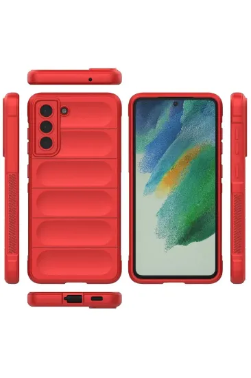 Newface Samsung Galaxy S21 FE Kılıf Optimum Silikon - Kırmızı resmi