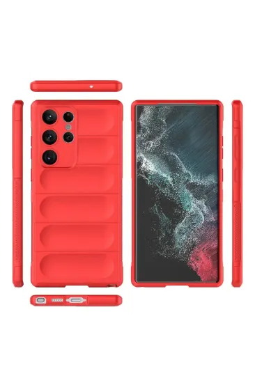 Newface Samsung Galaxy S22 Ultra Kılıf Optimum Silikon - Kırmızı resmi