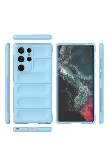 Newface Samsung Galaxy S22 Ultra Kılıf Optimum Silikon - Sky Blue resmi