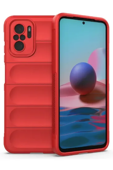 Newface Xiaomi Redmi Note 10 Kılıf Optimum Silikon - Kırmızı resmi