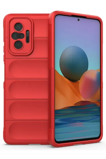 Newface Xiaomi Redmi Note 10 Pro Kılıf Optimum Silikon - Kırmızı resmi