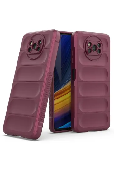 Newface Xiaomi Pocophone X3 Kılıf Optimum Silikon - Bordo resmi