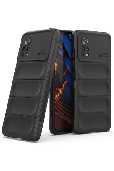 Newface Xiaomi Poco X4 Pro 5G Kılıf Optimum Silikon - Siyah resmi