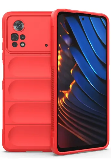 Newface Xiaomi Poco X4 Pro 5G Kılıf Optimum Silikon - Kırmızı resmi