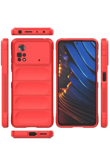 Newface Xiaomi Poco X4 Pro 5G Kılıf Optimum Silikon - Kırmızı resmi