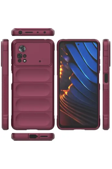 Newface Xiaomi Poco X4 Pro 5G Kılıf Optimum Silikon - Bordo resmi
