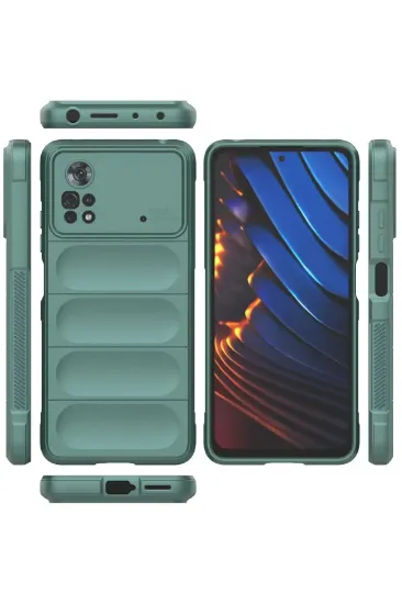 Newface Xiaomi Poco X4 Pro 5G Kılıf Optimum Silikon - Koyu Yeşil resmi