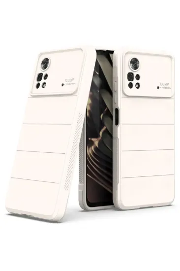 Newface Xiaomi Poco X4 Pro 5G Kılıf Optimum Silikon - Krem resmi